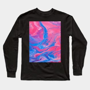 Cotton Candy Colored Acrylic Pour Long Sleeve T-Shirt